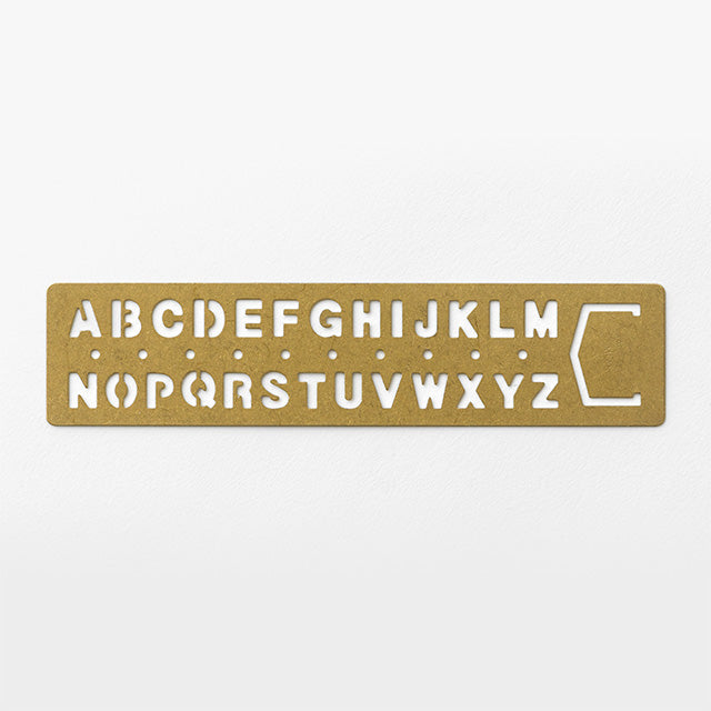 Traveler's Notebook Brass Template Bookmark - Alphabet