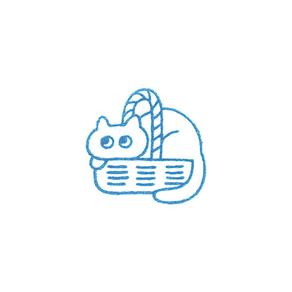 King Jim Kori Jirushi Clear Stamp - Small - CLSAC22-003 Cat in a Basket
