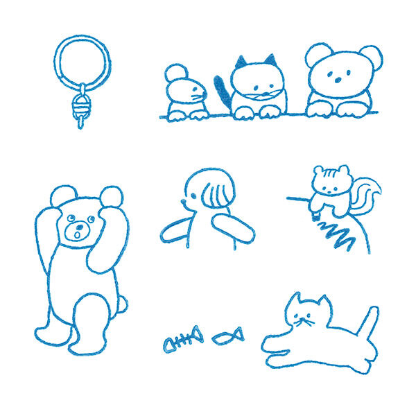 King Jim Kori Jirushi Clear Stamp Set - CLSSAC-001 Friends