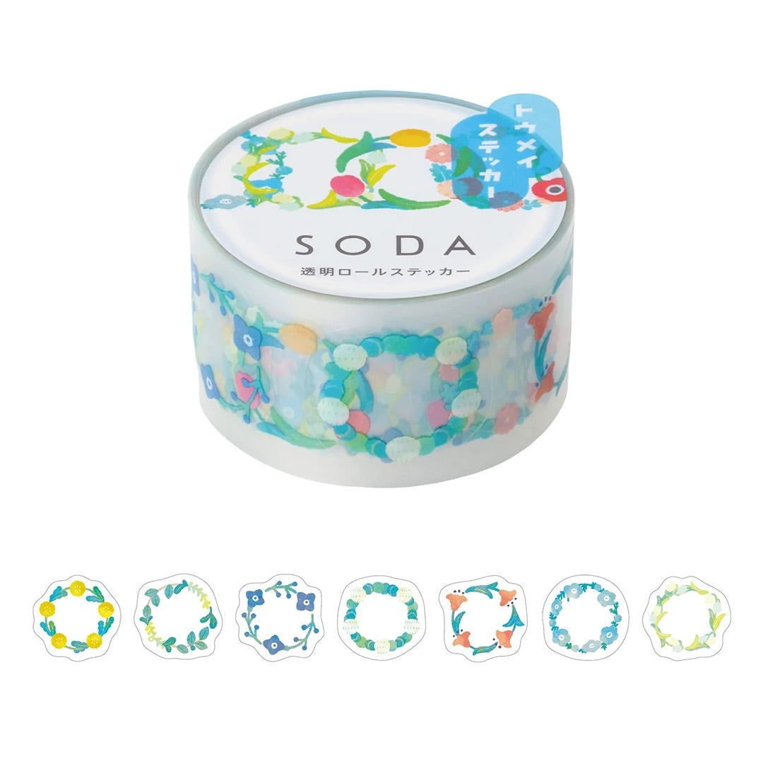 Soda Tape Die Cut Sticker Tape - CMTS20-004 Flower Crown