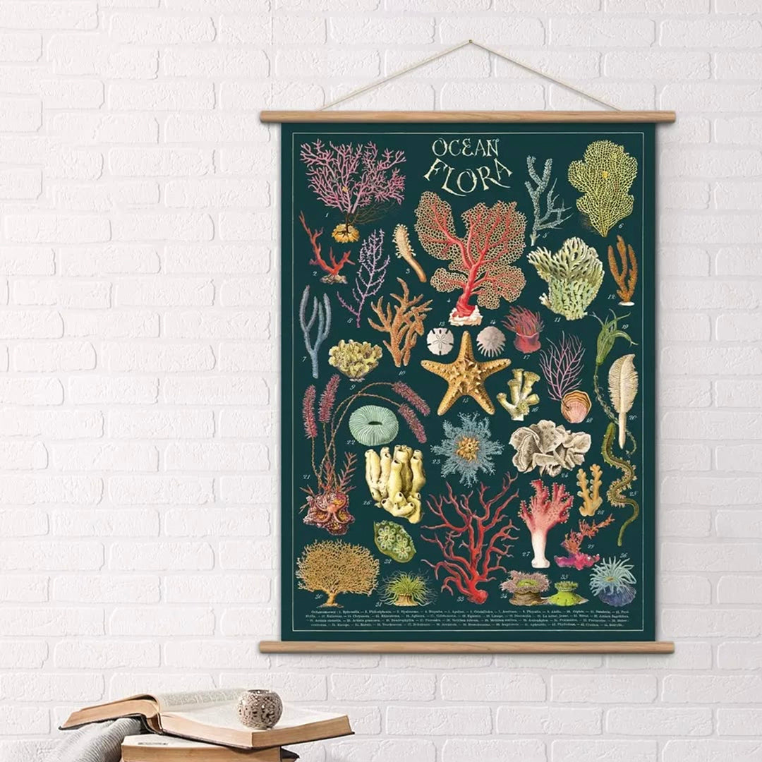 Cavallini Vintage Design School Chart - Ocean Flora