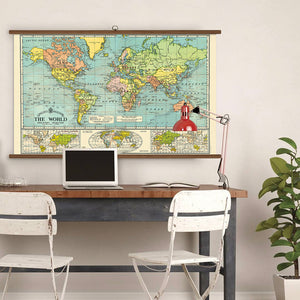 Cavallini Vintage Design School Chart - World Map