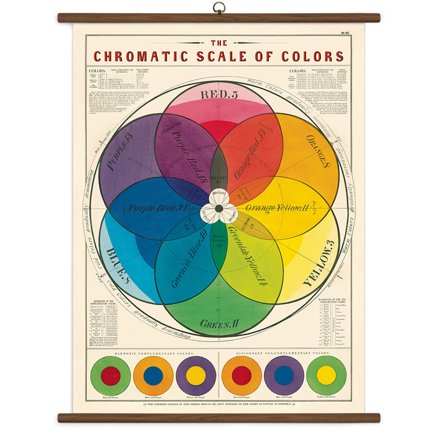Cavallini Vintage Design School Chart - Chromatic Scale of Colors