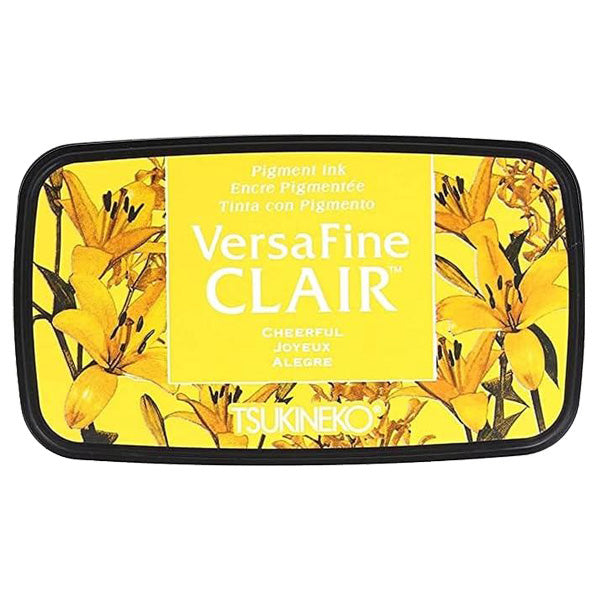 TSUKINEKO Versa Fine Claire Ink Pad - Cheerful Yellow (901) Quick-drying Oil-based Pigment Stamp Pad