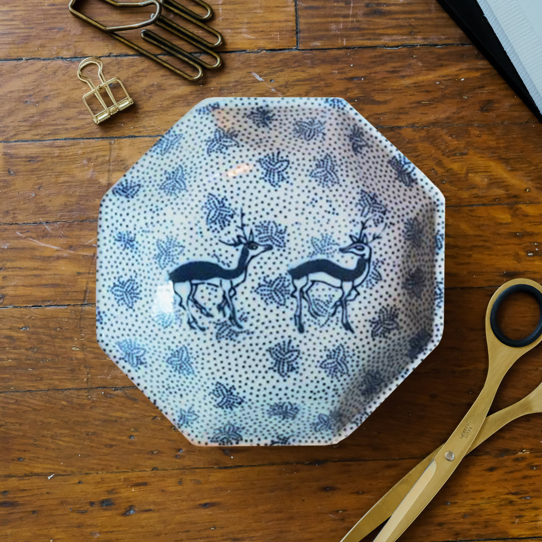 Classiky Ceramics - Inban Octagonal Small Dish - Deer