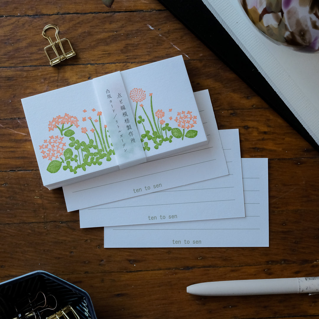 Classiky x Ten to Sen Letterpress Note Cards 20pc - Little Garden