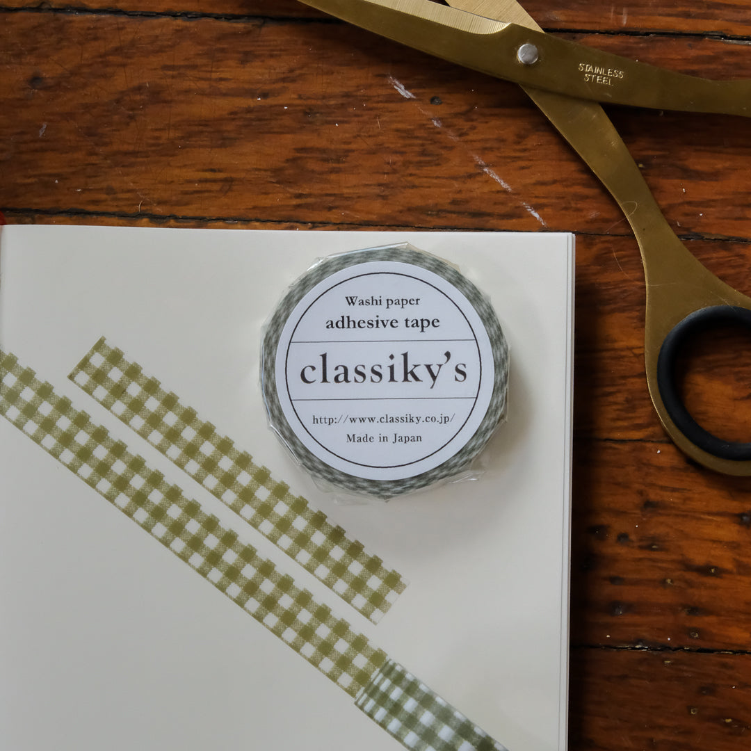 Classiky Gingham Masking Tape - 45029-04 Khaki Green