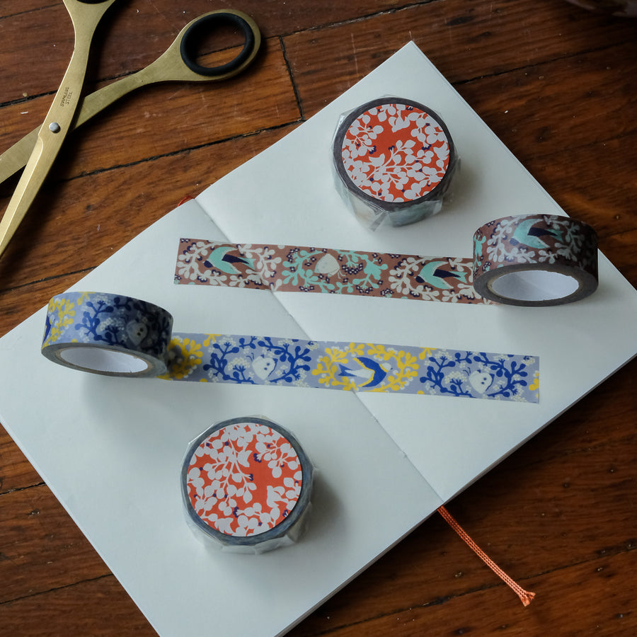 Classiky x Ten to Sen Masking Tape - 83412-03 Bird Blue