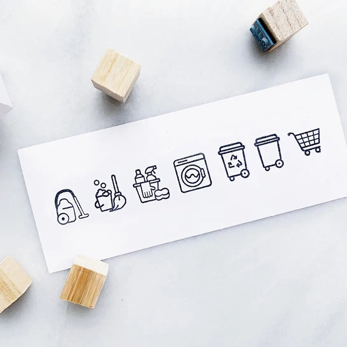 Papergram Icon Rubber Stamp Set - Cleaning Series