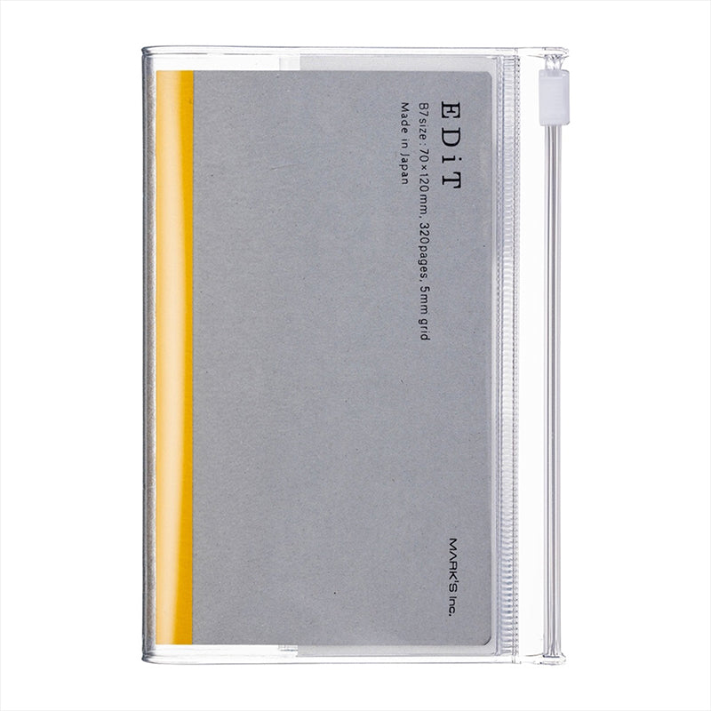 EDiT B7 Grid Notebook with Cover - Clear