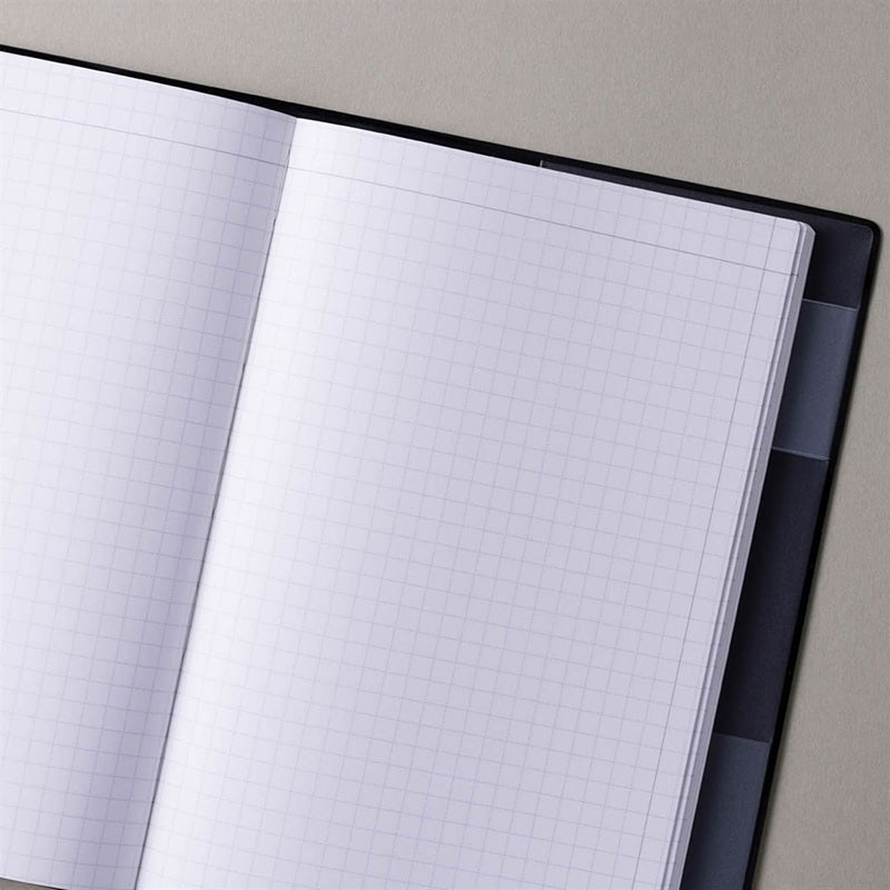 EDiT B6 Grid Notebook with Slide-Zip Pocket Cover - Light Latte