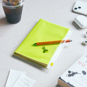 EDiT B6 Grid Notebook with Slide-Zip Pocket Cover - Midnight Black