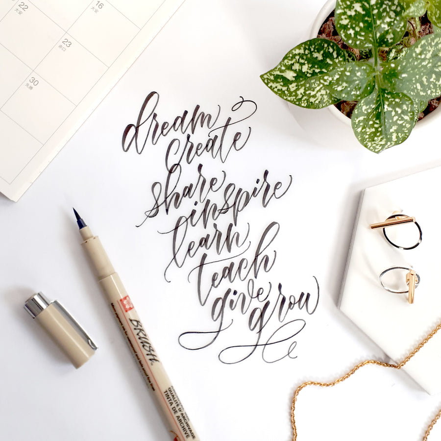 Intro to Brush Calligraphy Workshop with EP Lettering