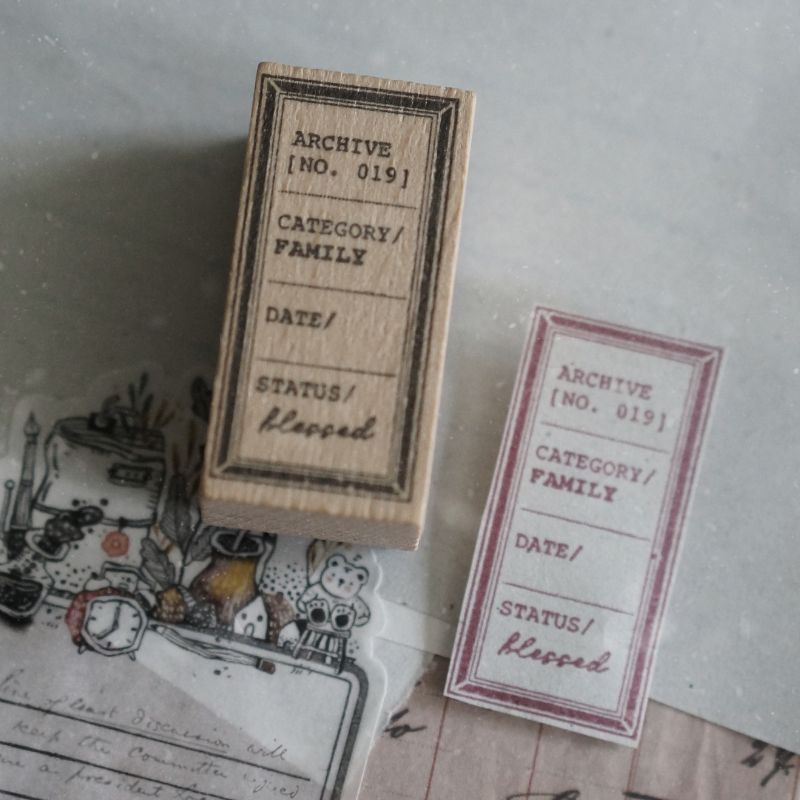 PRE ORDER: Black Milk Project Archive Rubber Stamp - (Vertical) FRAMES BMP341 - E (V) Archive No. 019 - Family