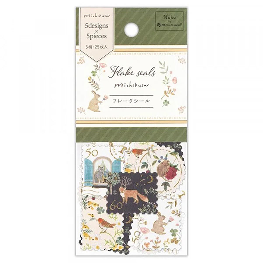 Michi Kusa Sticker Flakes - Postage Style Animal