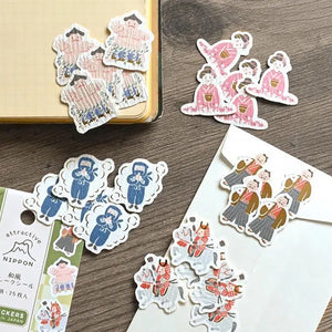 NB Co. Attractive Nippon Sticker Flakes - Japanese People
