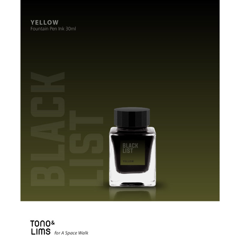 Tono & Lims Fountain Pen Ink - BLACK LIST - Yellow