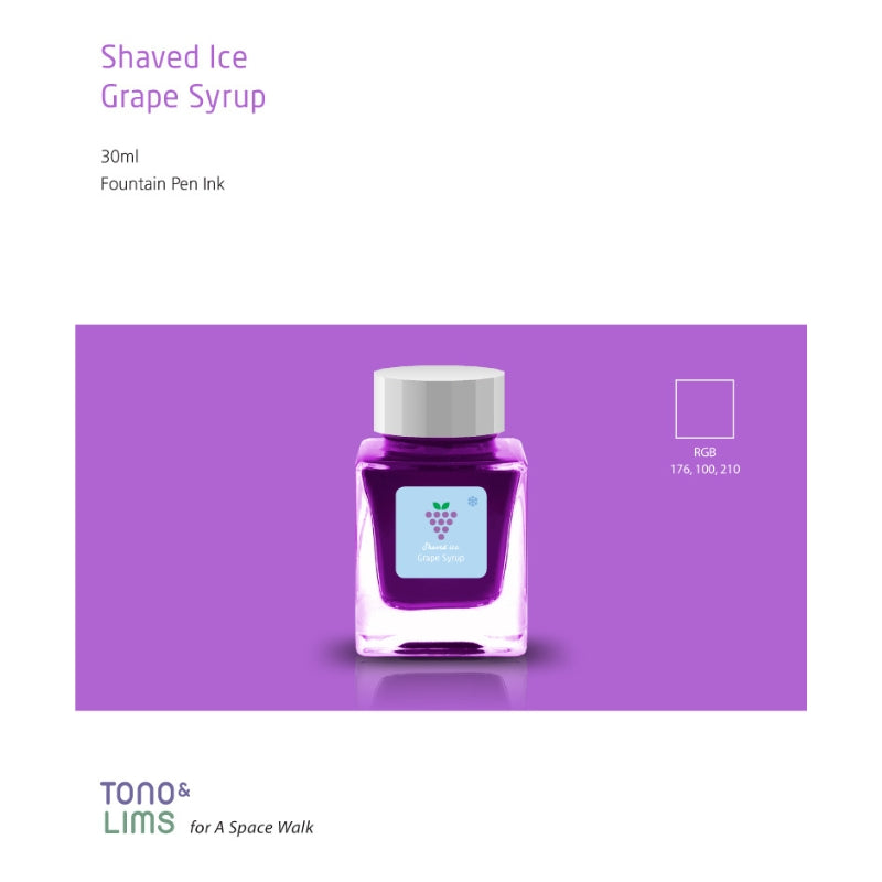 Tono & Lims Fountain Pen Ink - Shaved Ice - Grape Syrup