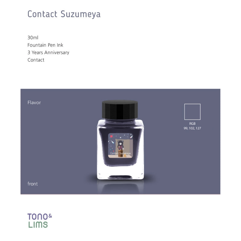 Tono & Lims Fountain Pen Ink - 3 Year Anniversary - Contact Suzumeya