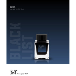 Tono & Lims Fountain Pen Ink - BLACK LIST - Blue