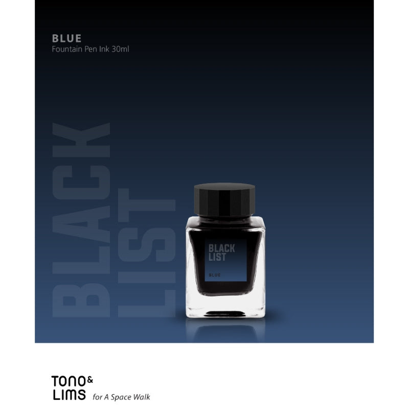 Tono & Lims Fountain Pen Ink - BLACK LIST - Blue