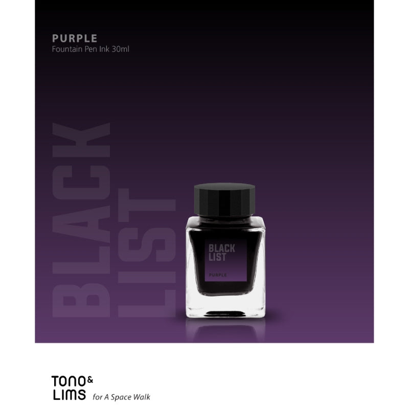 Tono & Lims Fountain Pen Ink - BLACK LIST - Purple