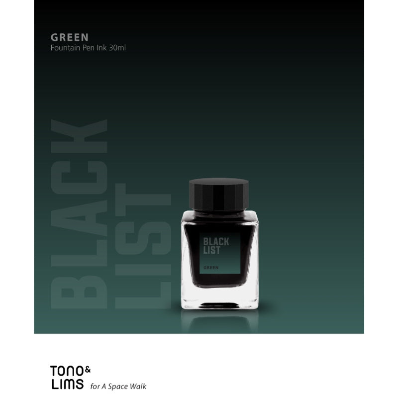 Tono & Lims Fountain Pen Ink - BLACK LIST - Green