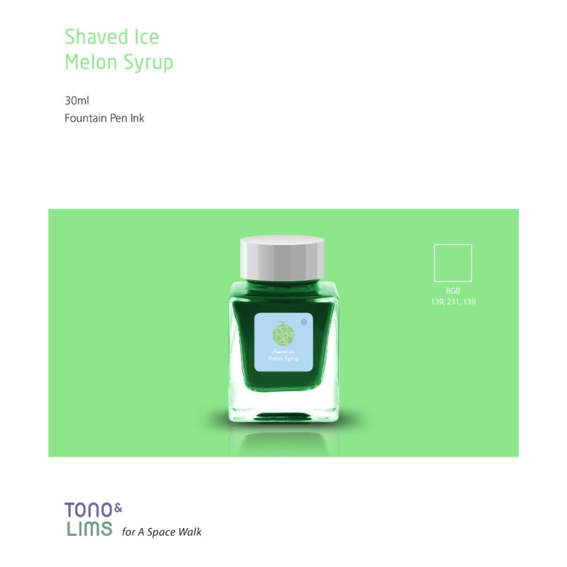 Tono & Lims Fountain Pen Ink - Shaved Ice - Melon Syrup