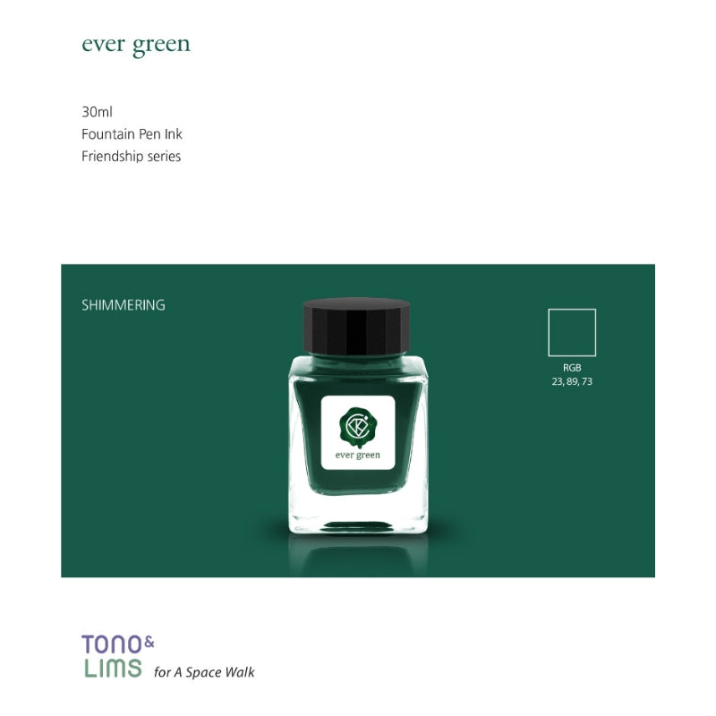 Tono & Lims Fountain Pen Ink - Friendship - ever green