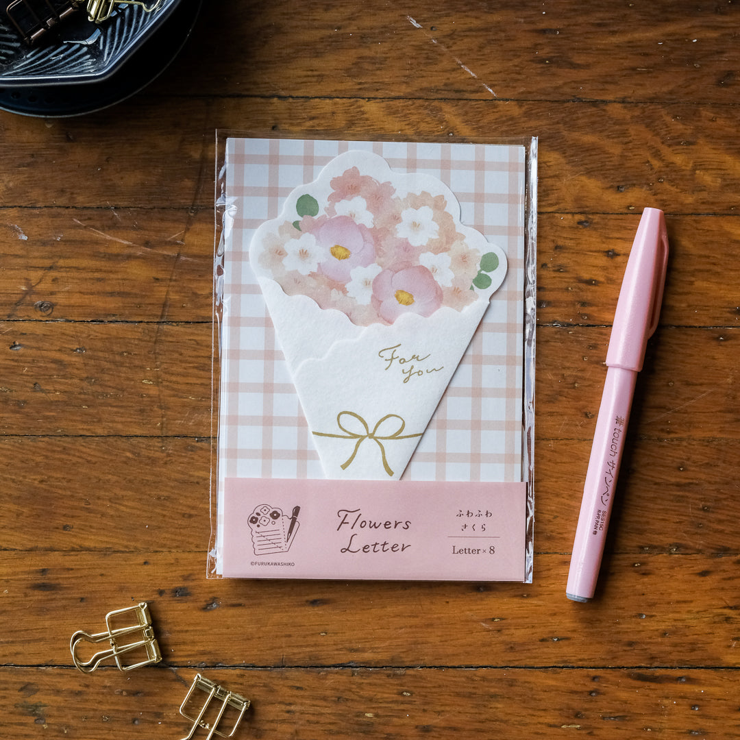 Furukawa Paper Co. Mini Letter Set - Flower Letter LT753 Sakura Bouquet