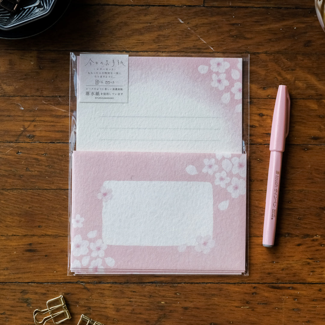 Furukawa Paper Co. Letter Set - LLL516 - Today's Letter Set: Soft Cherry Blossoms