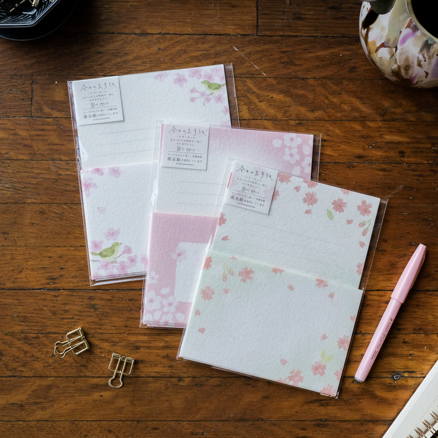 Furukawa Paper Co. Letter Set - LLL515 - Today's Letter Set Sakura and Uguisu