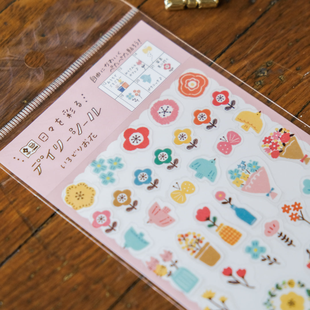 Furukawa Sticker Sheet - QS133 Our Daily Sticker Colorful Flowers