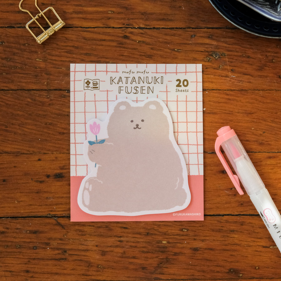 Furukawa Katanuki Fusen Sticky Notes - Fluffy Bear