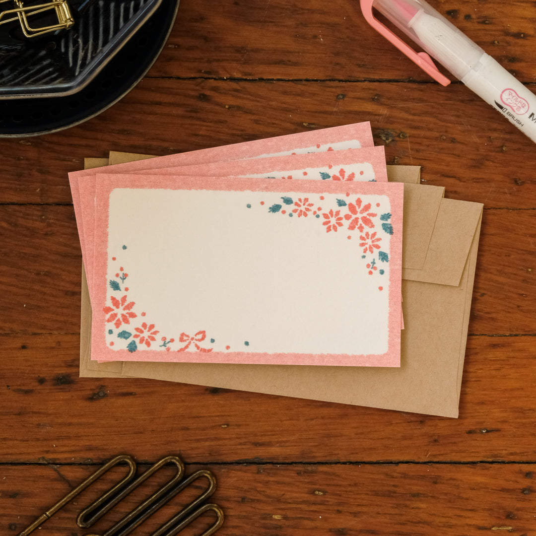 Furukawa Retro Mini Card - Red Flower
