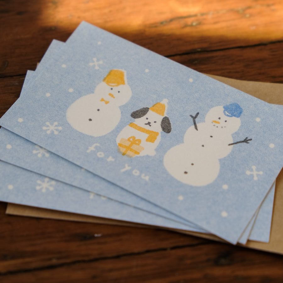 Furukawa Retro Mini Card - Snowman and Dog