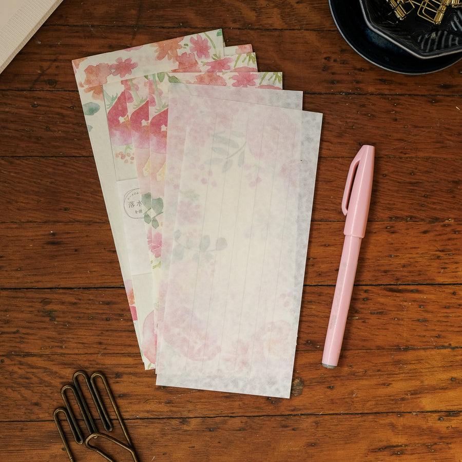 Furukawa Today's Letter Set - Pink Flowers LIK26