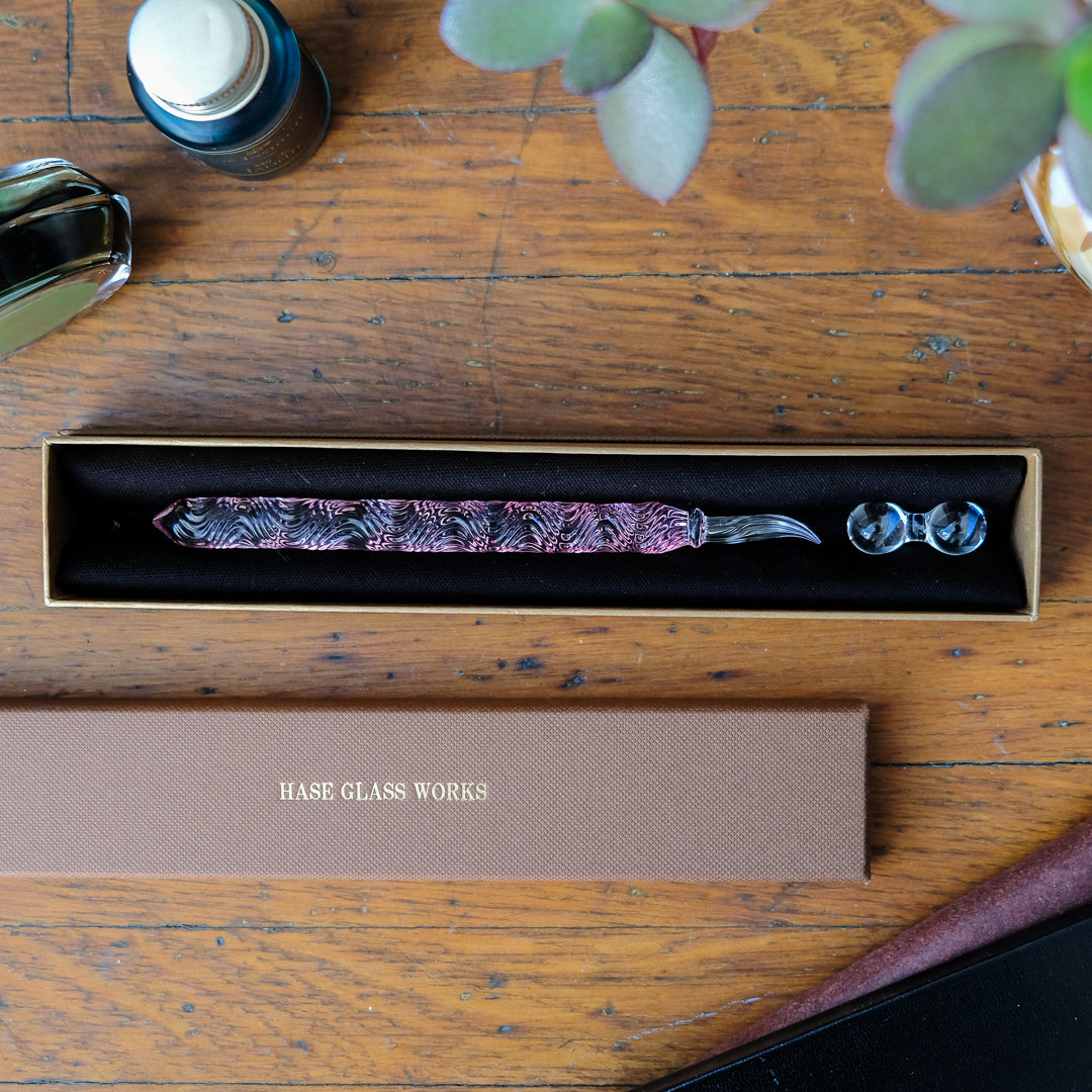 Glass Pen - HASE - Ripples HASE Nib (Fude) - Pink
