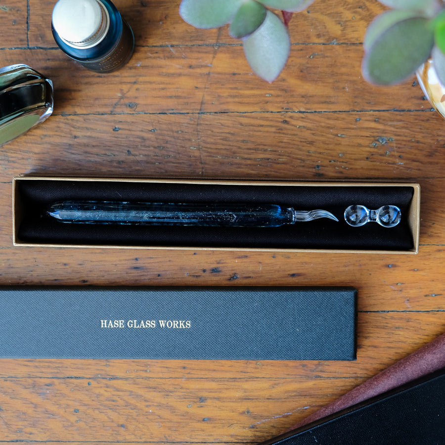 Glass Pen - ENKA HASE Nib (Fude) - Deep Teal