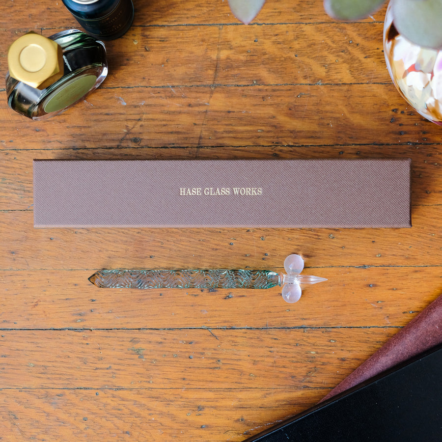 Glass Pen - HASE - Ripples Normal Nib - Glass Green