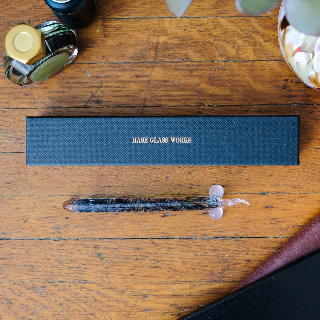 Glass Pen - ENKA HASE Nib (Fude) - Deep Teal