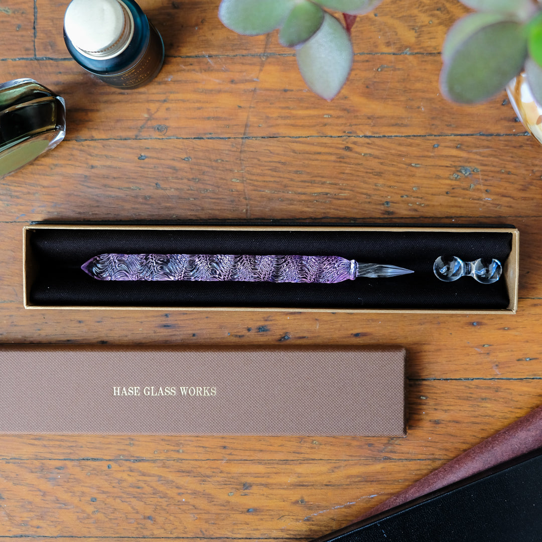 Glass Pen - HASE - Ripples Normal Nib - Pink
