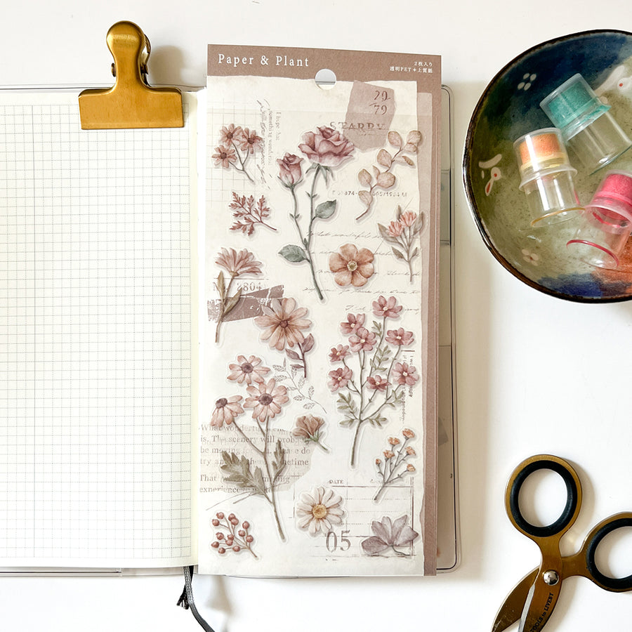Mind Wave Paper and Plant Series Sticker SET - 81685 Brown