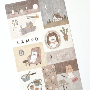 Mind Wave Lampo Series Sticker - 81646 Cat and Night