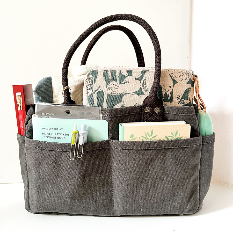 Canvas Planner Tote - Charcoal