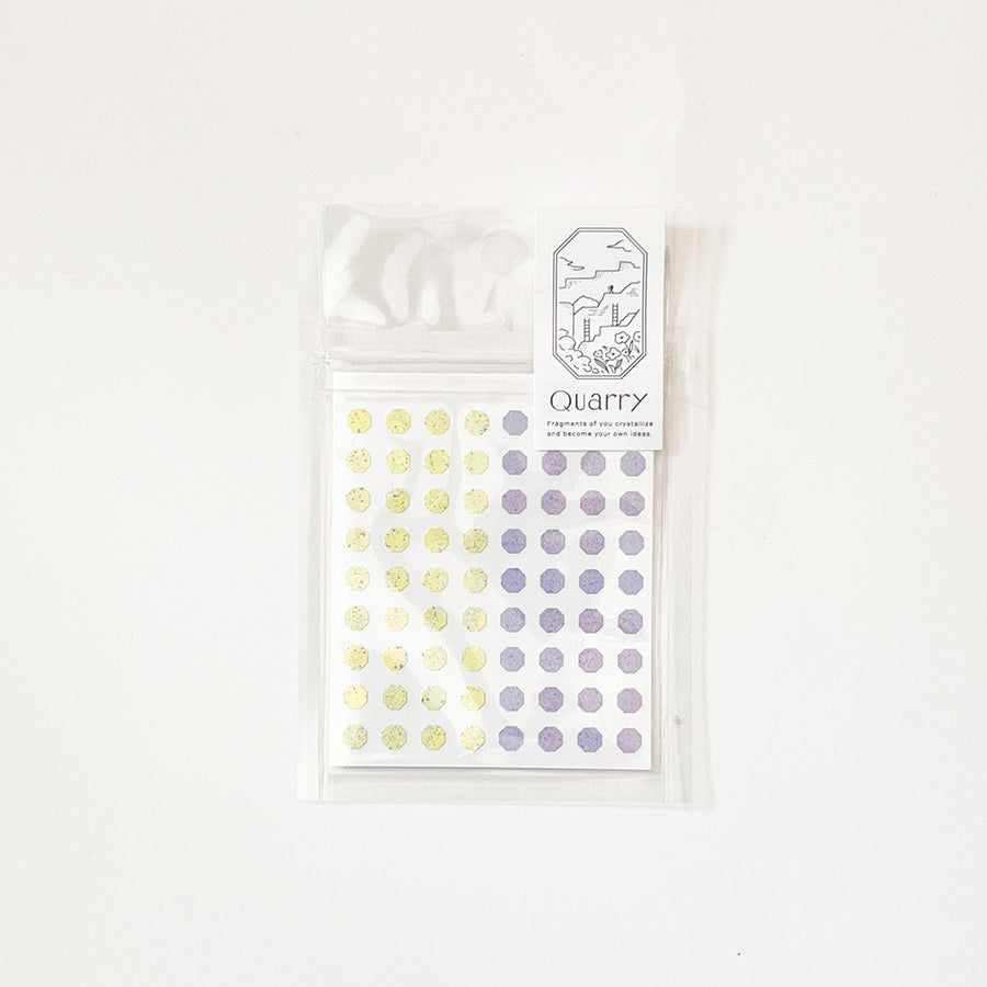 Iroha Tiny Quarry Stone Seal Stickers 5mm Octagon - Yellow x Purple