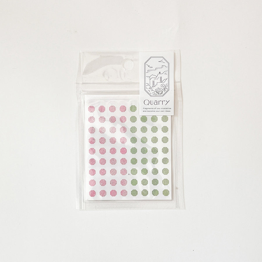 Iroha Tiny Quarry Stone Seal Stickers 5mm Octagon - Pink x Green