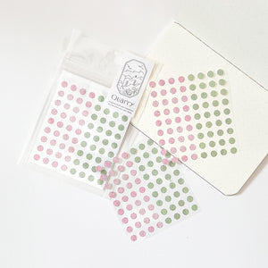 Iroha Tiny Quarry Stone Seal Stickers 5mm Octagon - Pink x Green