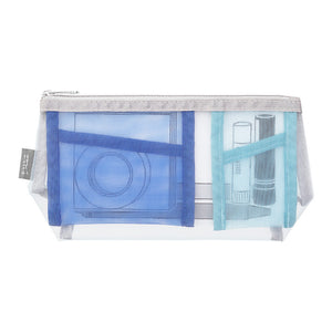 Midori Pen & Tool Pouch Mesh with Gusset - Light Blue