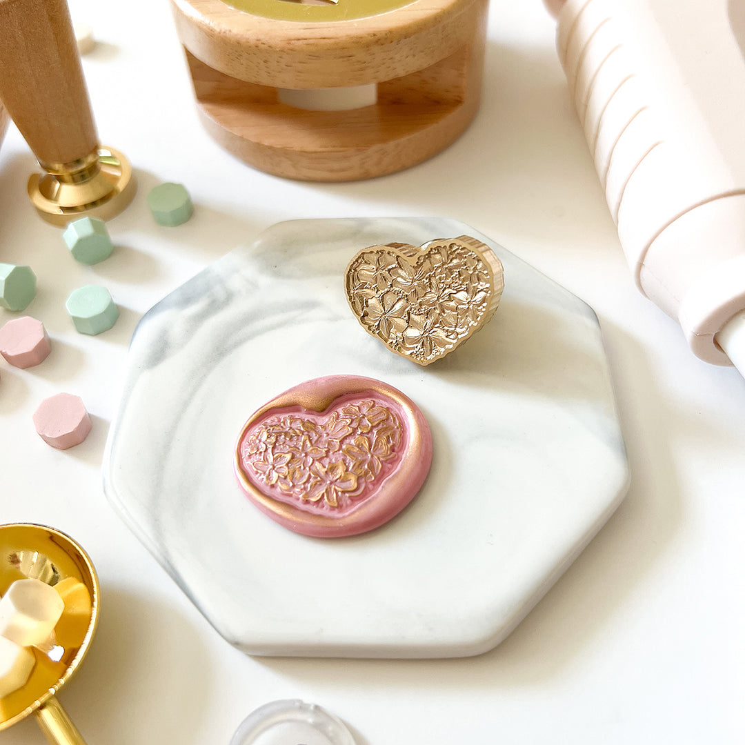 3D Wax Seal Head - Floral Heart (Does not include handle)
